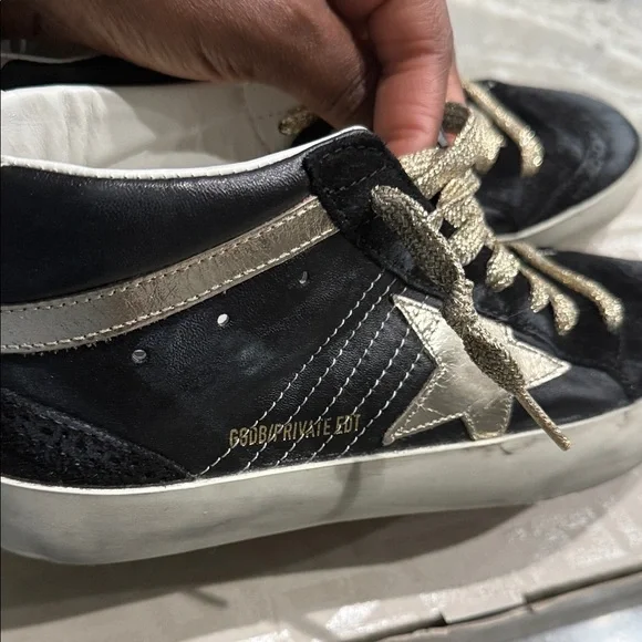 Golden Goose Midstar Sneakers with Glittery Gold Laces - Picture 4 of 15
